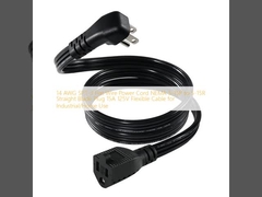 14 AWG SPT-3 Flat Wire Power Cord NEMA 5-15P a 5-15R Plug de lâmina reta 15A 125V Cabos flexíveis para uso industrial / doméstico