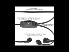 NEMA 5-15P para NEMA 5-15R cabo de alimentação