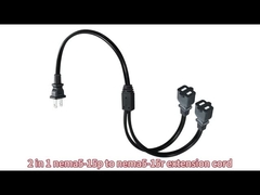 Cabo de extensão de 2 pinos NEMA 1-15P para 1-15R