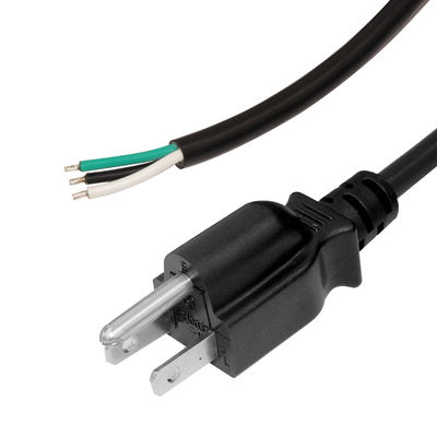 Usa NEMA 5-15P para substituição despojado cabo de alimentação de ponta aberta com nós conector masculino 18Awg