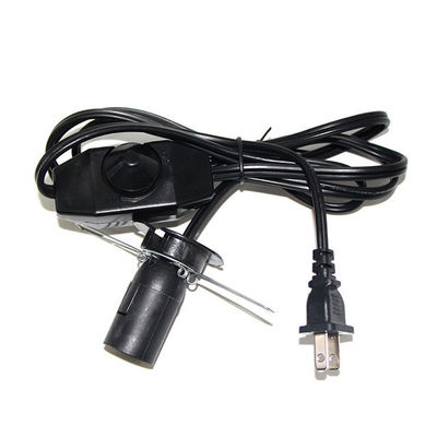 16AWG US Cable de alimentação 2Prong Cordão de alimentação de lâmpada de sal com E12 E14 E26 E27