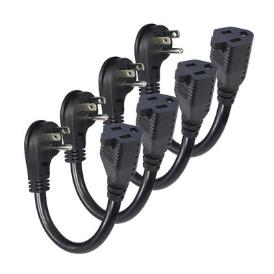 US 5-15p para Nema 5-15r Fêmea Plug Cordão Elétrico Para PC Fornecimento de Energia 1FT 2FT