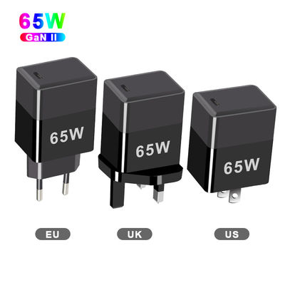 Proteção contra curto-circuito Carregador GaN 65W com QC4.0 PD e portas USB C EU/US/UK Plug
