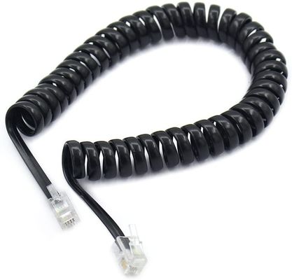 16 MHz Cabo telefónico espiral blindado RJ9 RJ11 RJ12 Linha telefónica enrolada 6P6P 6P4C 4P4C 4P2C