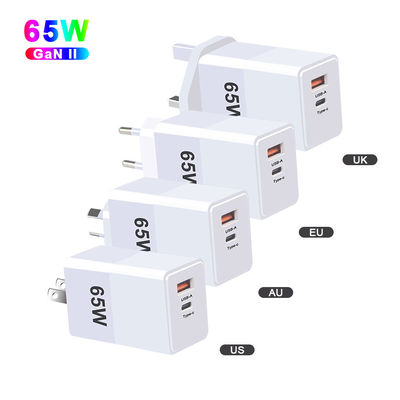 UE EUA Reino Unido AU GaN 140w 120w 65W 45w Carregador portátil USB C com função QC2.0