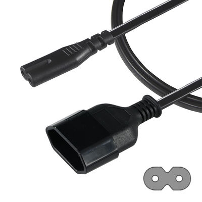 2FT VDE EU 2Pin Soquete Feminino Para IEC 60320 C7 Cordão de Extensão Feminino