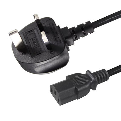 Reino Unido para C13 cabo de alimentação 1.2M 250V 13A 16AWG cabo pesado para servidores/equipamentos médicos/PDU do centro de dados (CE/BS1363/RoHS)