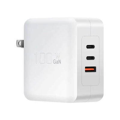 Adaptador de energia universal PD 100W de carregamento rápido com carregador sem fio magnético GAN USB de 3 portas para telefones, tomadas europeias e americanas