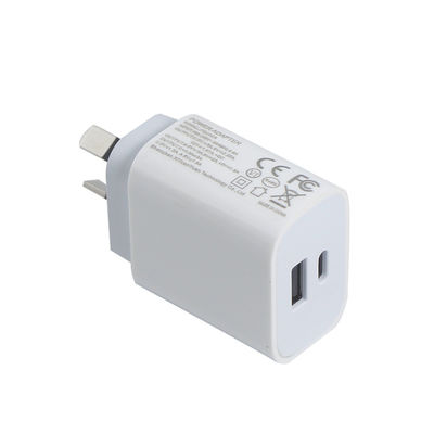 Carregador de parede de 2 pinos AU de 20W com duas portas – Adaptador de energia de carregamento rápido USB-C e USB-A para telefone, tablet, câmera, uso em viagens