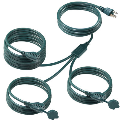 NEMA 5-15P para 3-Way US Outlet Splitter Power Extension Cord 125V AC