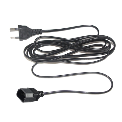 Cabo de alimentação EU Plug para IEC C18 2 pinos 250V 2.5A Preto