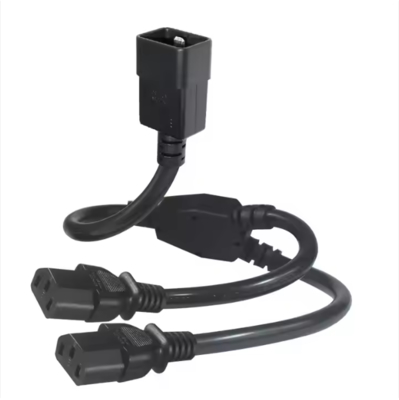 Cable de divisão de energia C20 para C13 duplo, 250V 15A, cabo de extensão IEC 60320 para PDU/Data Center/Server