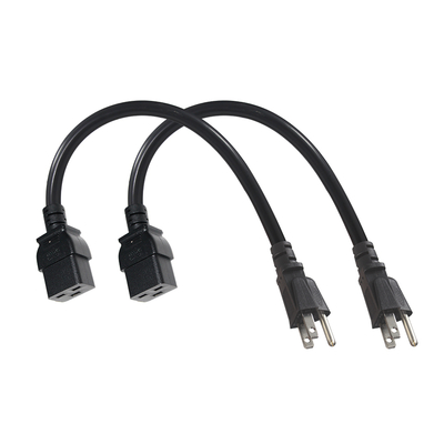 NEMA 5-15P to IEC C19 Power Cord 14AWG for Servers and PDUs