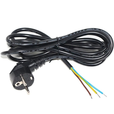 EU Schuko CEE 7/7 para cabo de alimentação em lata H05VV-F 3G1.0mm2