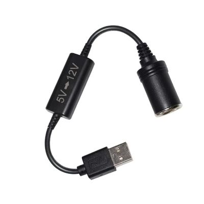 Adaptador USB de 5V para 12V Cabo Conversor Step up com Soquete de Isqueiro Booster para Carro DVR GPS Câmera Roteador Ventilador LED