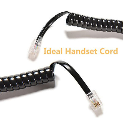 RJ11 RJ12 cabo telefónico espiral 6ft 24AWG 350MHz blindado