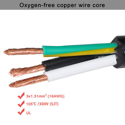 NEMA 5-15P para IEC C5 Cordão de alimentação 14AWG 250V 16A Preto