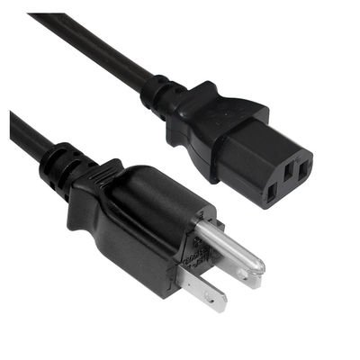 NEMA universal 5-15P a IEC C13 Cordão de alimentação 10A 250V UL Certificado para computadores/servidores/equipamento médico