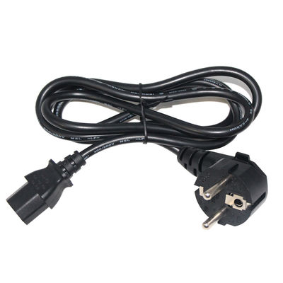 2 cordões de alimentação de corrente alternada de pinos cordões de alimentação europeus com conector IEC C13 PVC revestido