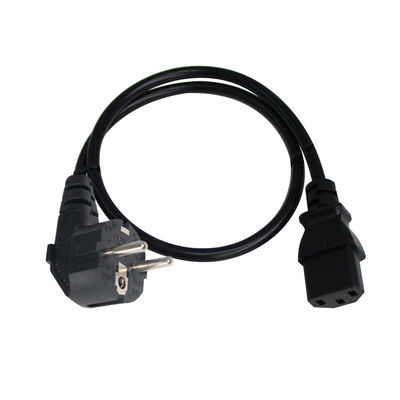 2 cordões de alimentação de corrente alternada de pinos cordões de alimentação europeus com conector IEC C13 PVC revestido