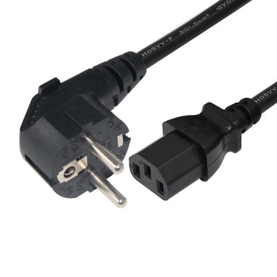 2 cordões de alimentação de corrente alternada de pinos cordões de alimentação europeus com conector IEC C13 PVC revestido