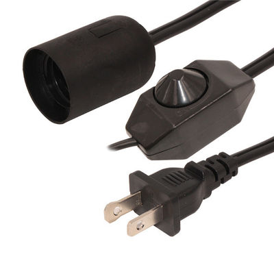 16AWG US Cable de alimentação 2Prong Cordão de alimentação de lâmpada de sal com E12 E14 E26 E27
