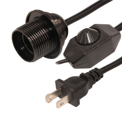 16AWG US Cable de alimentação 2Prong Cordão de alimentação de lâmpada de sal com E12 E14 E26 E27