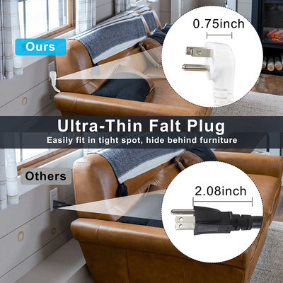 US 5-15p para Nema 5-15r Fêmea Plug Cordão Elétrico Para PC Fornecimento de Energia 1FT 2FT