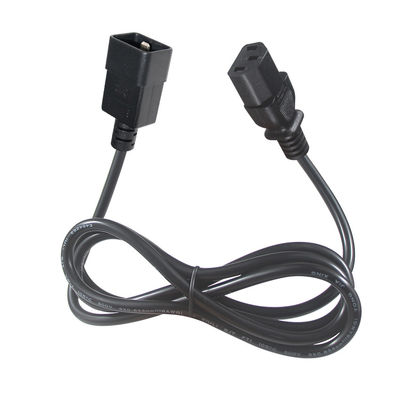 10A IEC Female End C20 To C13 Cordão de alimentação elétrica VDE 2 Ft Cordão de extensão preto