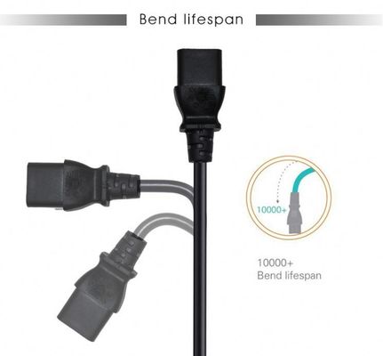 C20 a C13 Cordão de alimentação AC 10A 250V Preto 1m