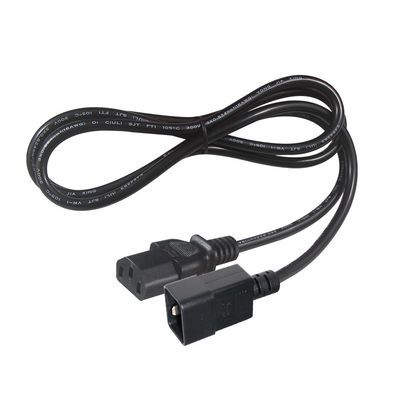 10A IEC Female End C20 To C13 Cordão de alimentação elétrica VDE 2 Ft Cordão de extensão preto