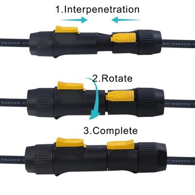 20A PowerCon True1 Cabo de alimentação CA de macho para fêmea 12AWG
