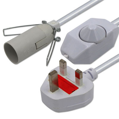 Porta-lâmpadas de sal E27 Cordão de alimentação elétrica com 6ft H03VVH2-F 0,75mm/2C UK 3pin Plug