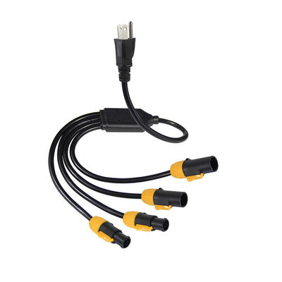 Standard 515P Sjow 16Awg True1 Conector 4 X Nac3fca Powercon Ac Nema Cordão de Alimentação