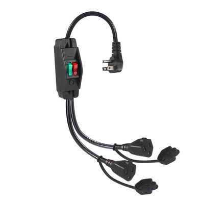 15A/125V Flat Plug Inline 1 Main Line 2 Sub Nema 515P 3Pin Y Tipo Splitter Cordão de Alimentação Com Interruptor