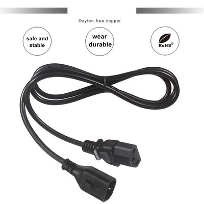 OEM 1.5M Computador AC Cordão de alimentação elétrica IEC C14 Plug To IEC C13 Conectores femininos