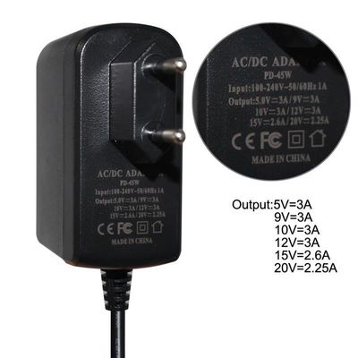 Capa de PVC 18W 36W 12V Adaptador USB-C 9V 3A 5V 3A Fornecedor de alimentação Carregador de computador portátil tipo c