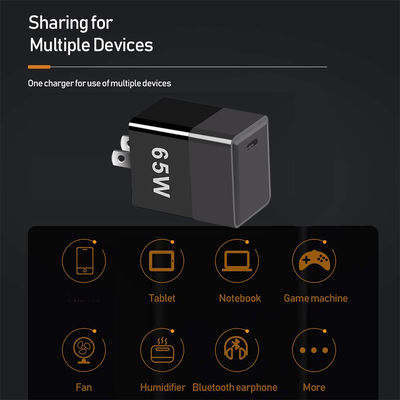 Proteção contra curto-circuito Carregador GaN 65W com QC4.0 PD e portas USB C EU/US/UK Plug