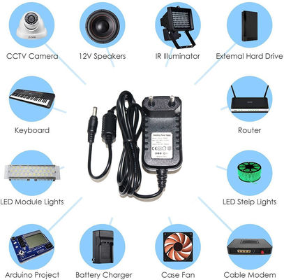 1A Adaptador DVR ajustável de 3-12V DC 12V 2A Saída Adaptador de energia de comutação AC-DC para CCTV