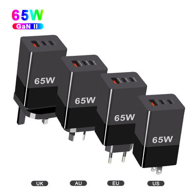65W Mini Tipo-C Carregamento Rápido PPS Carregador GaN 65W com Três Portos e Tecnologia A 2C