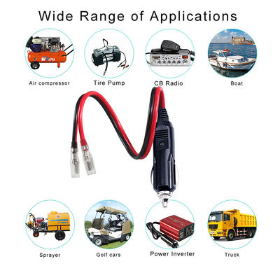 Fusível 15A com LED Light Car Cigarette Lighter Strip End Extension Cable