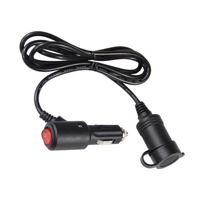 Carregador de isqueiro de cigarro de automóvel com interruptor e conector de homem para mulher