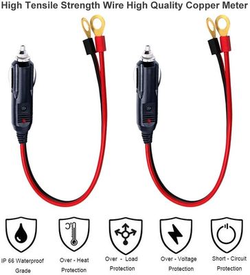 Cabo Adaptador de Acendedor de Cigarro 12V 24V para Terminal Argola SPT-2 16AWG