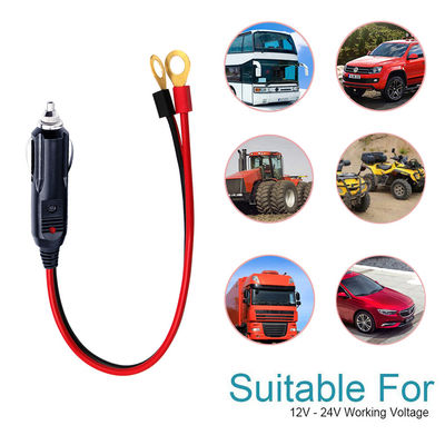 1M Spt-2 12V 24V Cable de energia solar Cigarro do carro Lighter Adaptador masculino para 2 Terminal de anel