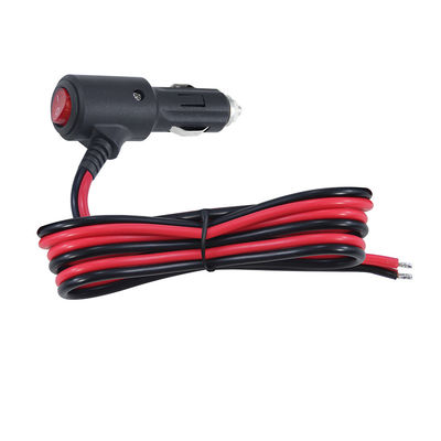 Plugue macho para acendedor de cigarro de carro 12V com interruptor liga/desliga, cabo 18AWG