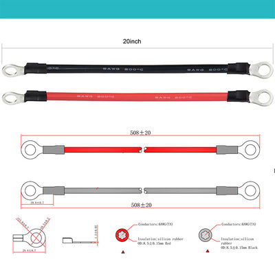 14AWG Bateria de carro personalizada