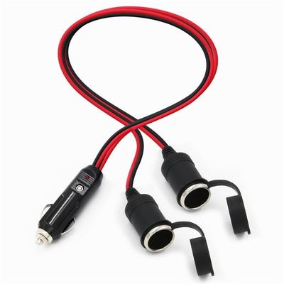 Cabo Extensor para Acendedor de Cigarro de Carro 24V Plugue Macho para Fêmea 18AWG