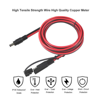SAE para DC 5521 Adaptador coaxial Cabo de energia solar de 10 pés de libertação rápida desconectar