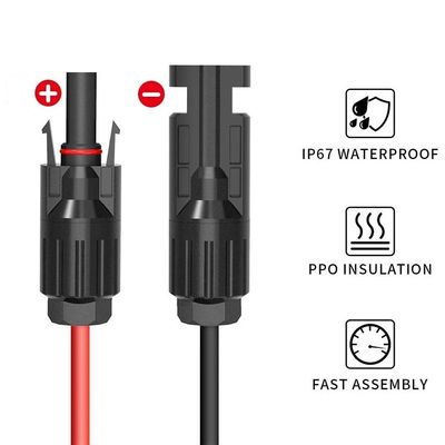 IP67 VDE RV cabo de energia solar PV conector solar para meta zero plugues unipolares