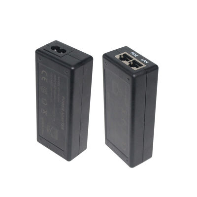 Conector de corrente contínua 2 RJ45 Portos POE Injetor Fornecedor de energia 24V 1a Para câmera IP